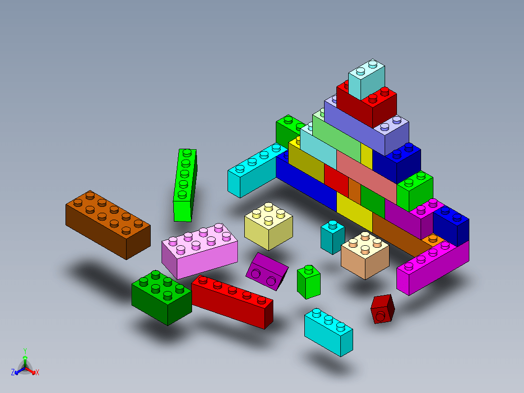 Solidworks 设计的玩具积木