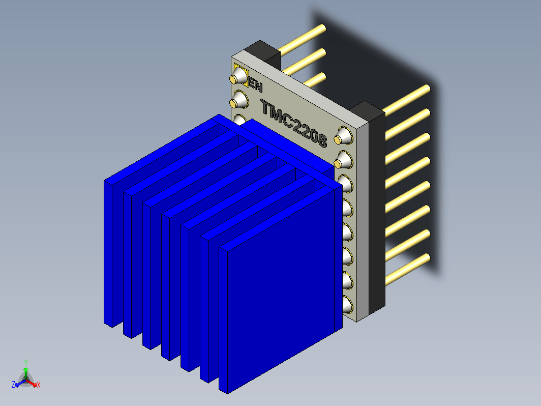 典型TMC2208板的典型大散热器