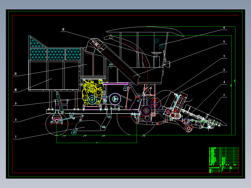 玉米收割台设计【自走式茎穗兼收型玉米联合收获机】CAD+说明书