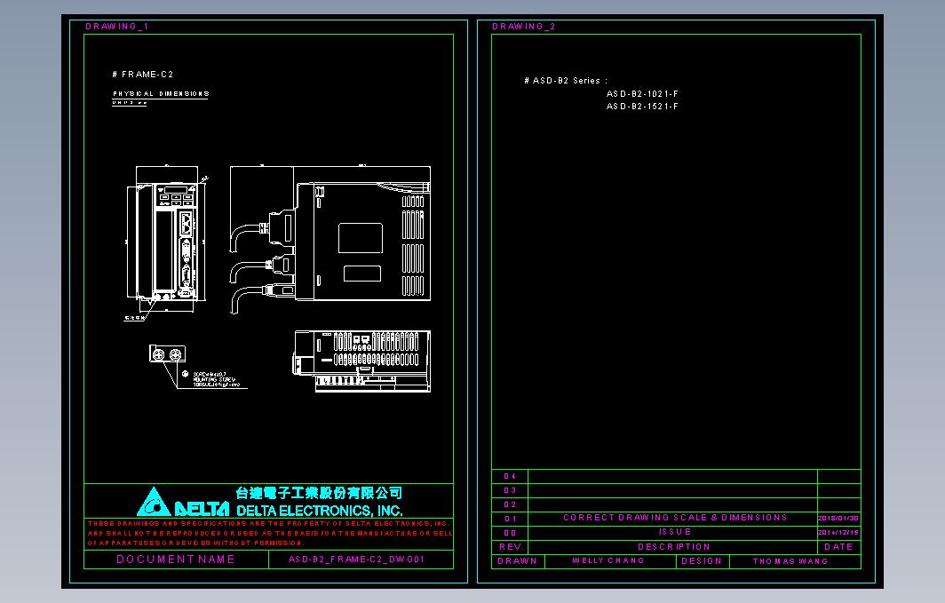 伺服电机ASD-B2-1021-F图纸