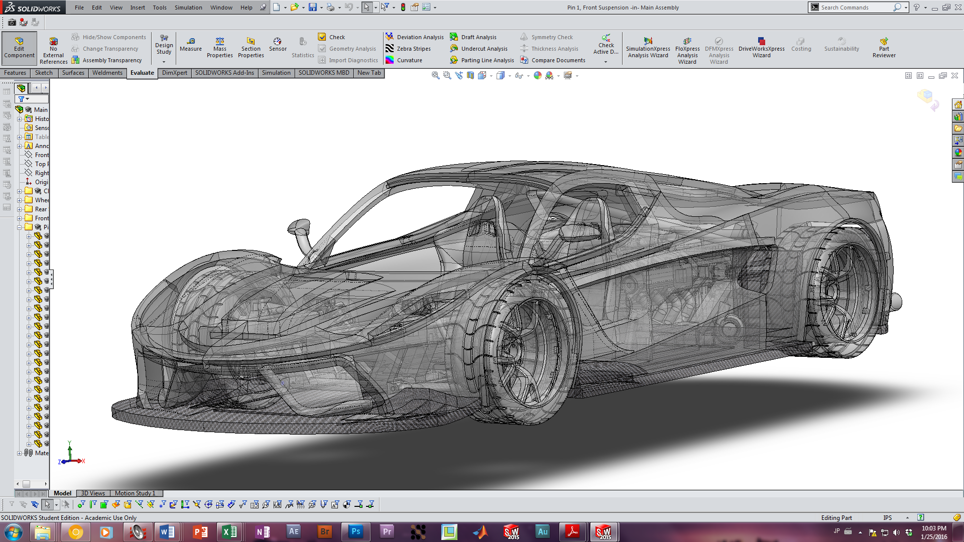 可3D打印的V8超级跑车