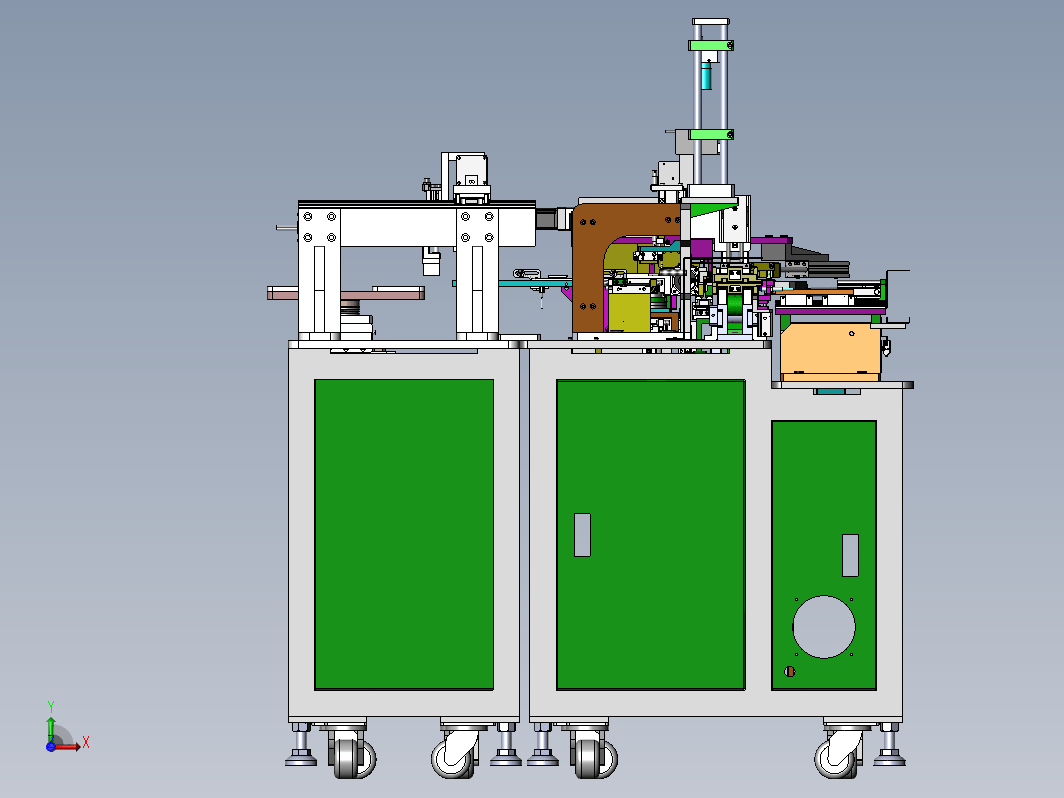 一种双工位手工放料套帽机,双位置不停机上料，相机对位。组装精度要求比较高