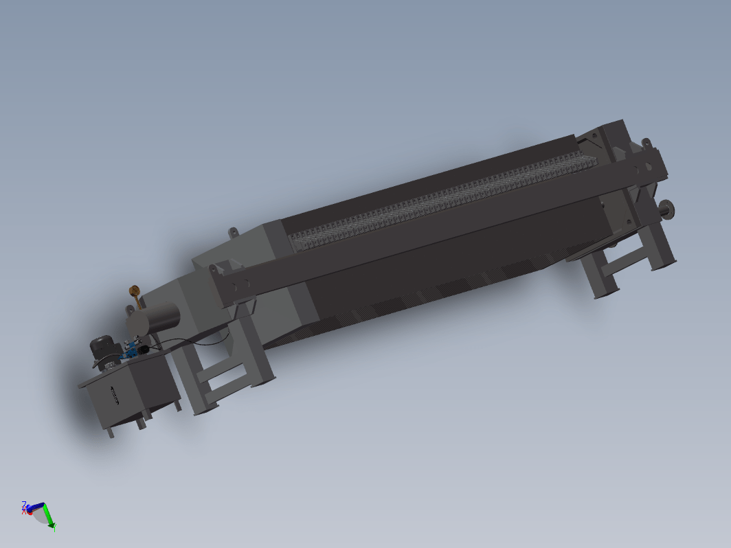 100m2液压式板框压滤机设计及三维SW+CAD+说明