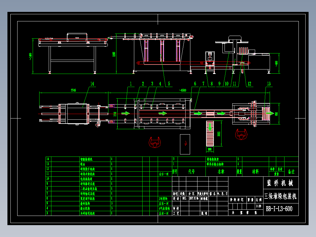 三垛堆垛包装机 BB-I-L3-600CH