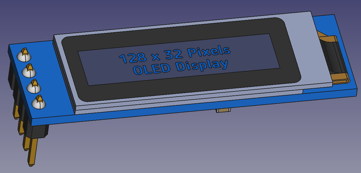 128 x 32 OLED 显示屏 0.91 英寸 I2C