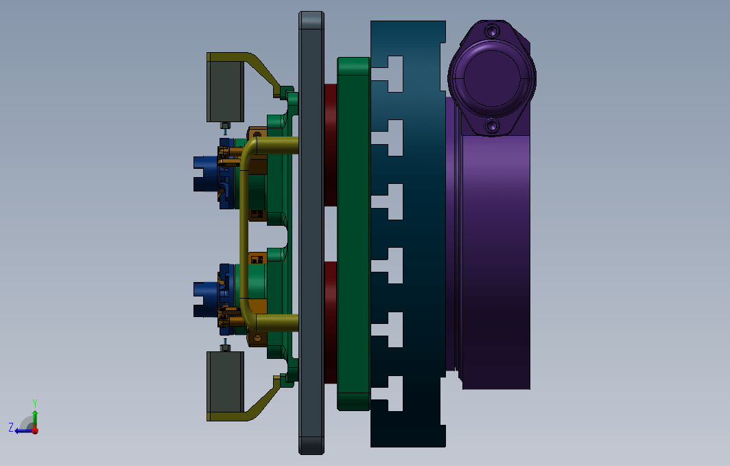 槽轮铣十字端槽零点四轴液压夹具