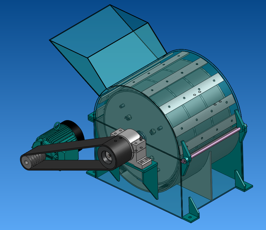 Z 机械设计饲料破碎机设计三维SW2014带参+CAD+说明书