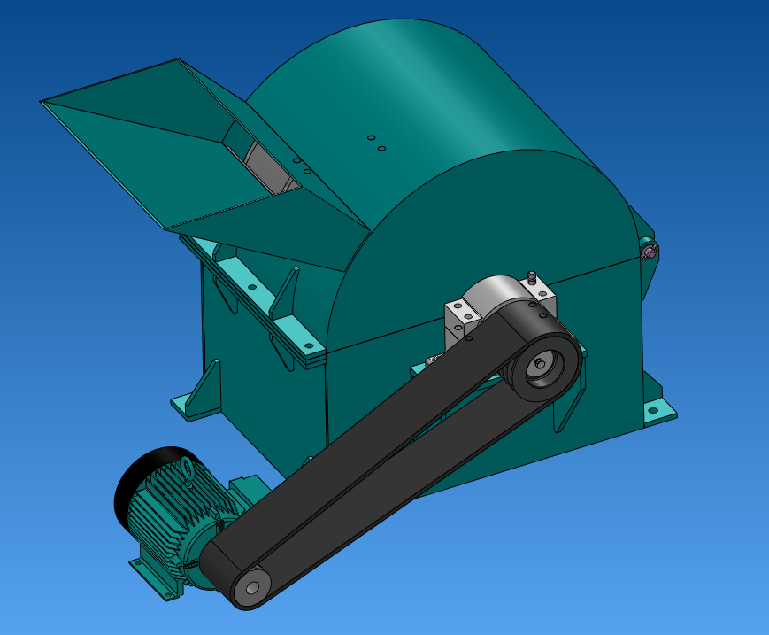 Z 机械设计饲料破碎机设计三维SW2014带参+CAD+说明书