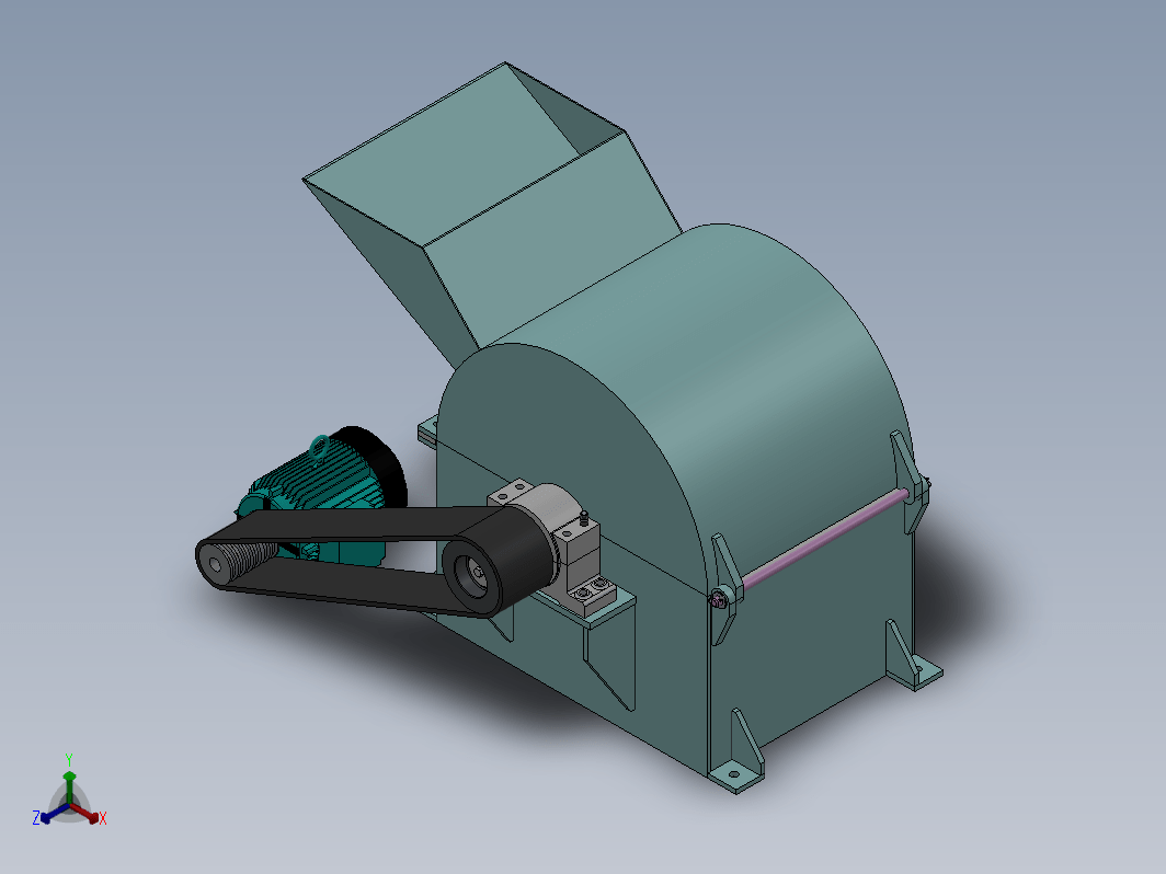 Z 机械设计饲料破碎机设计三维SW2014带参+CAD+说明书