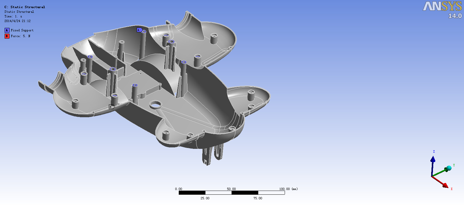 塑料飞机机身底部静应力分析及模具设计