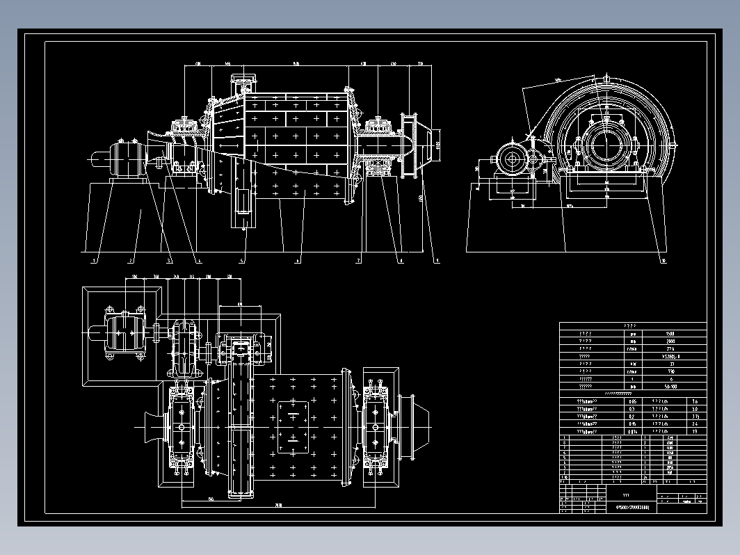 1500×2000(3500)球磨机总装图