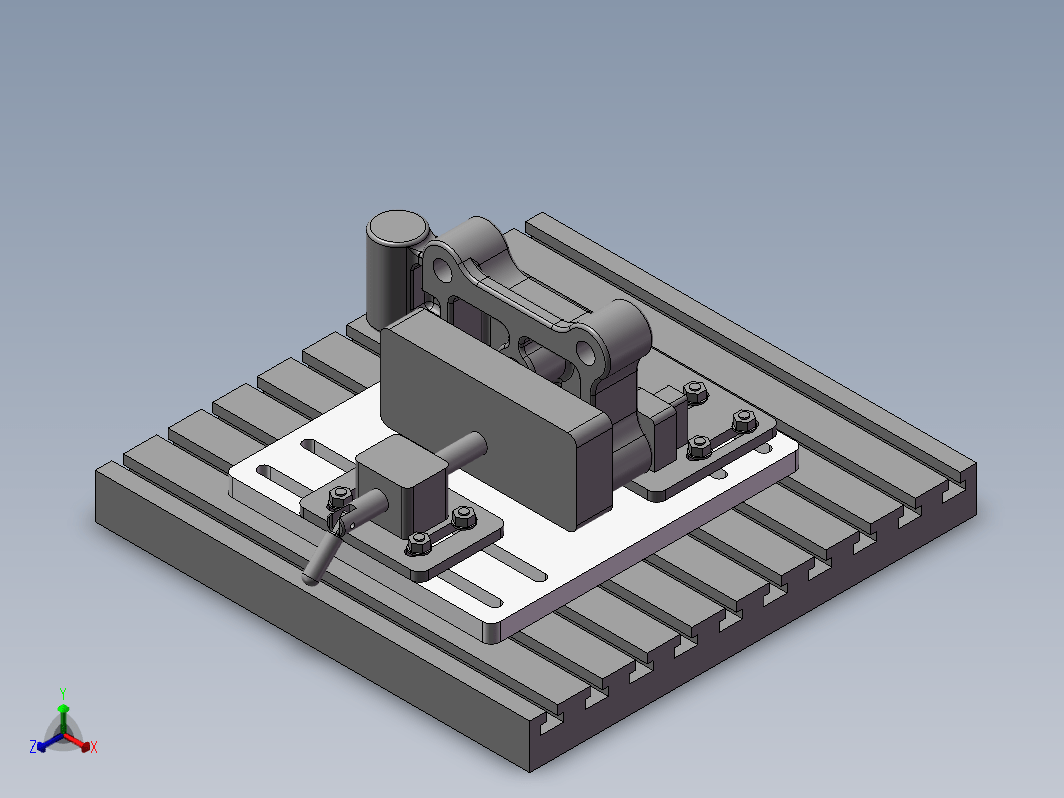 后稳定杆支座夹具三维SW2016带参+CAD+说明书