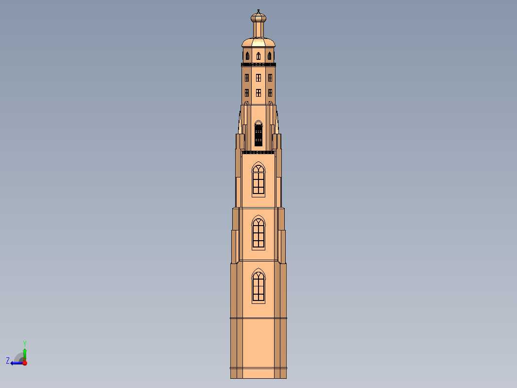 Tower尖塔拼装结构模型3D