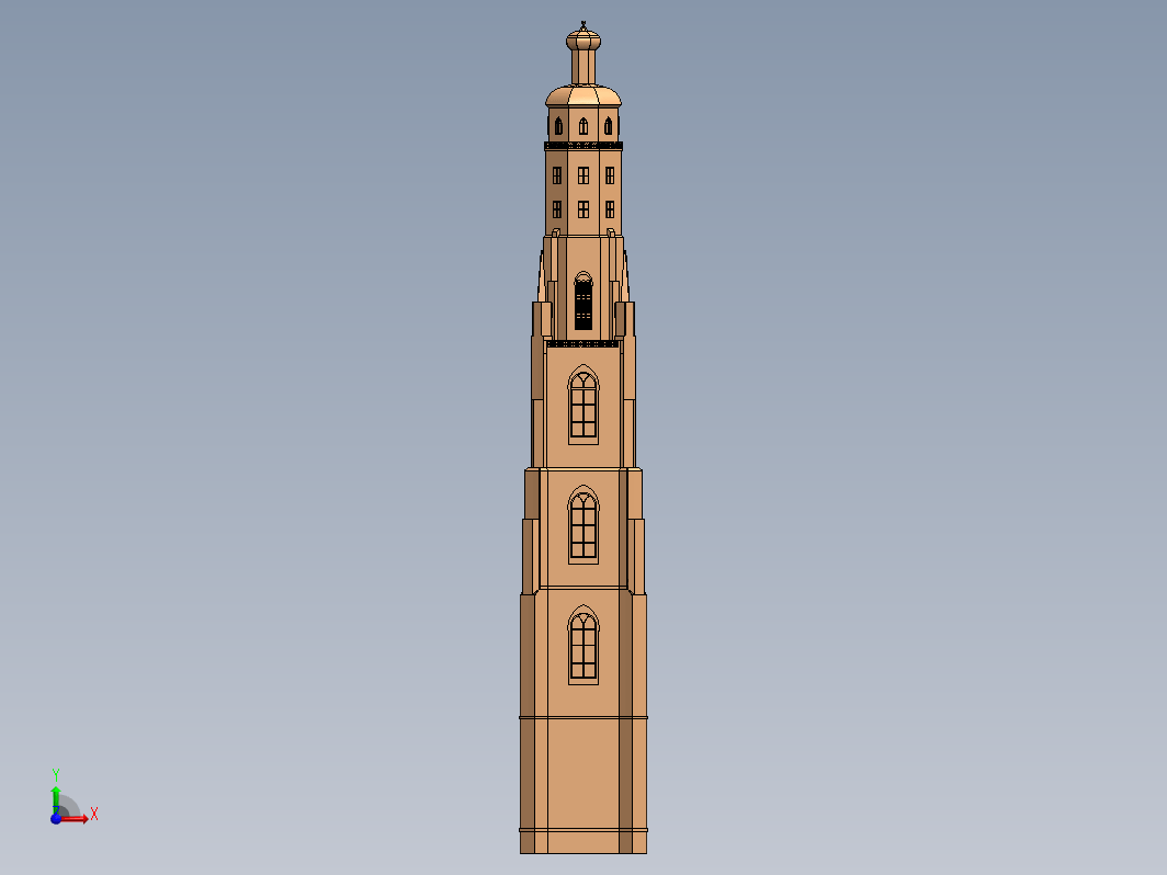 Tower尖塔拼装结构模型3D