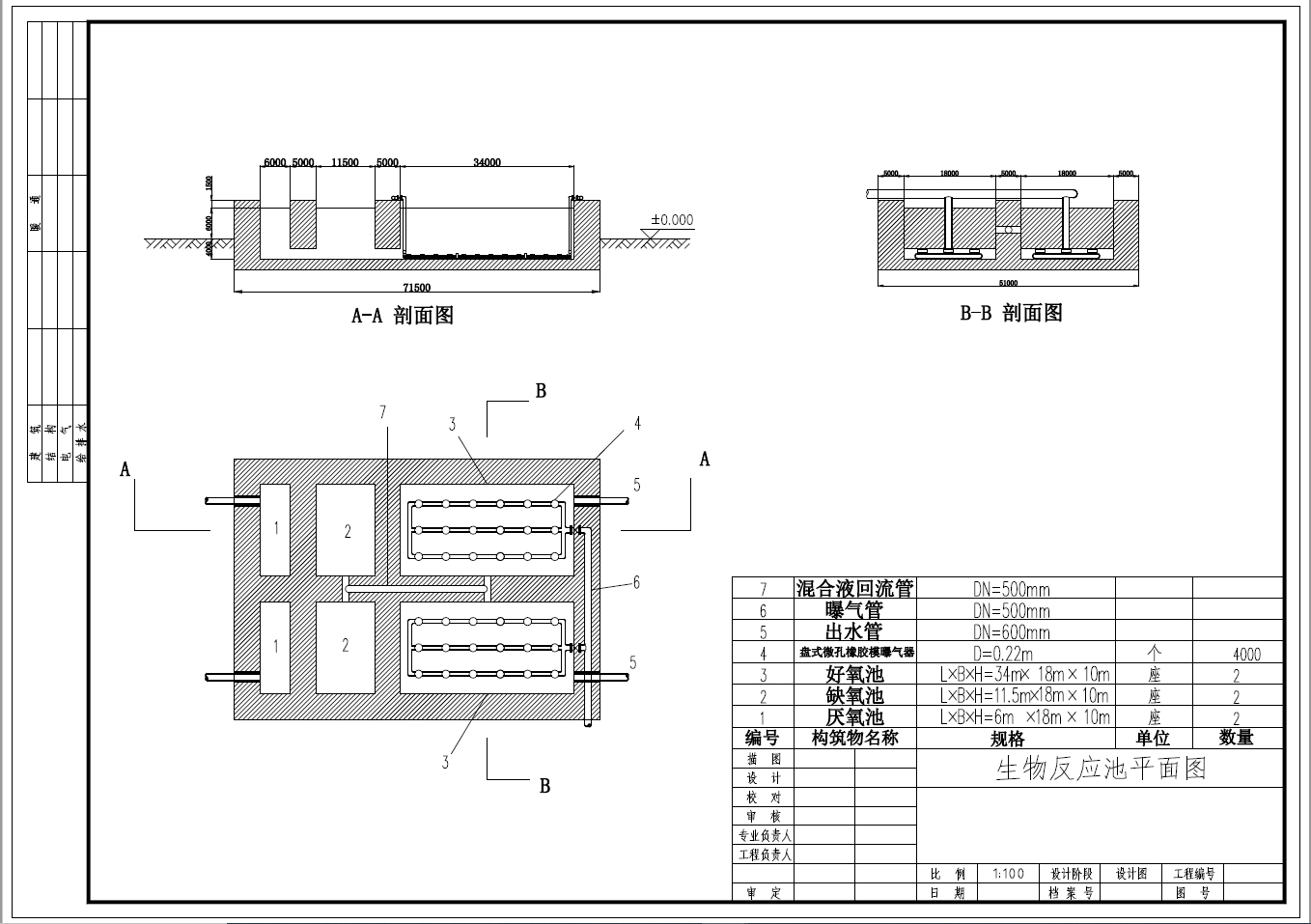 D 10000m3d城市污水处理厂综合设计+CAD+说明书