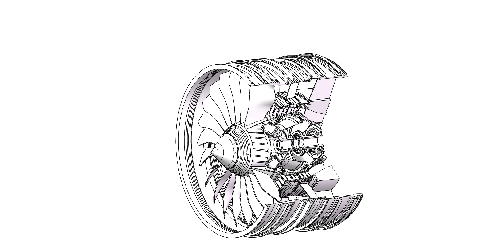 CFM-56低压压气机组件三维SW2020带参