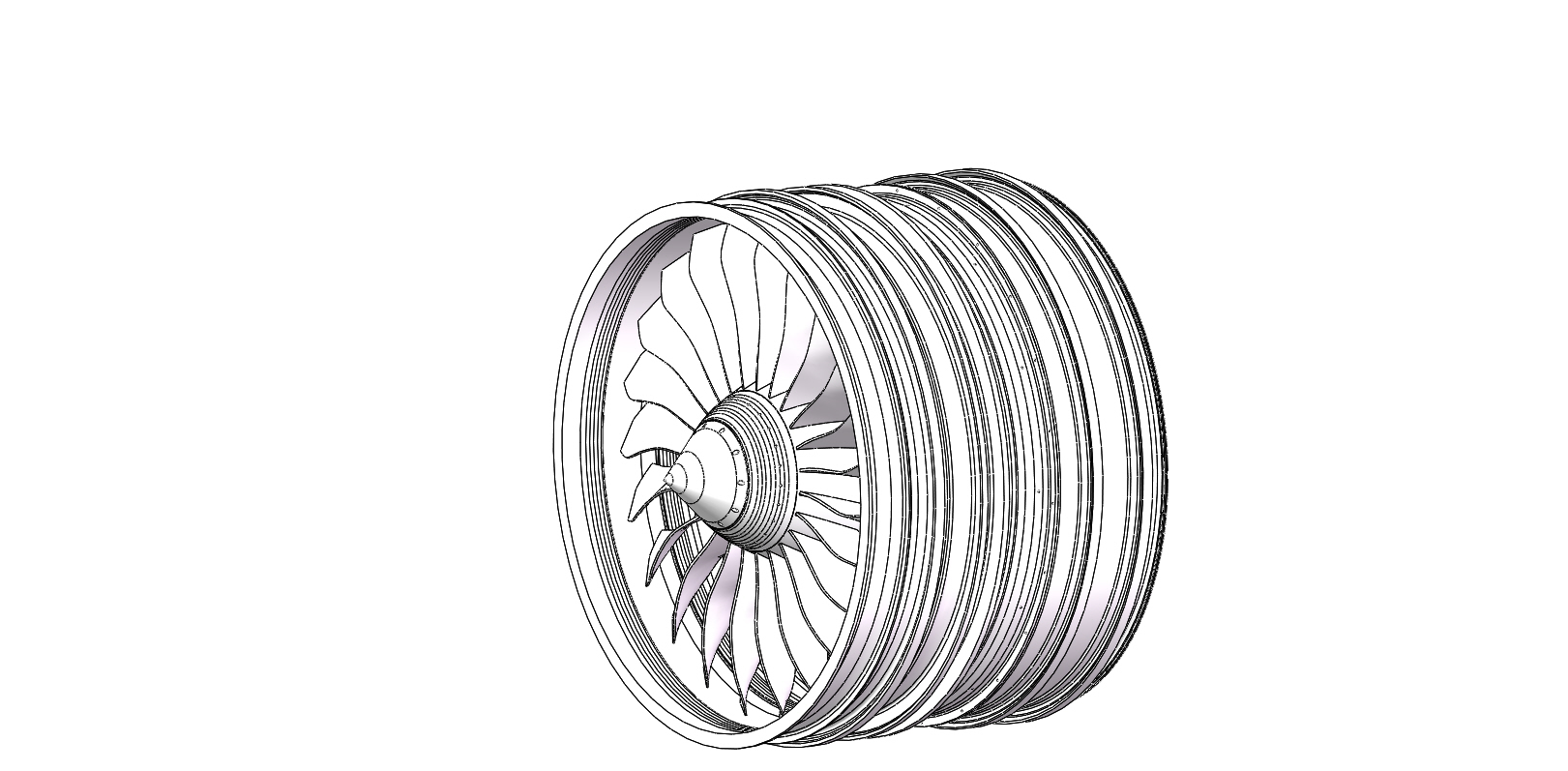 CFM-56低压压气机组件三维SW2020带参