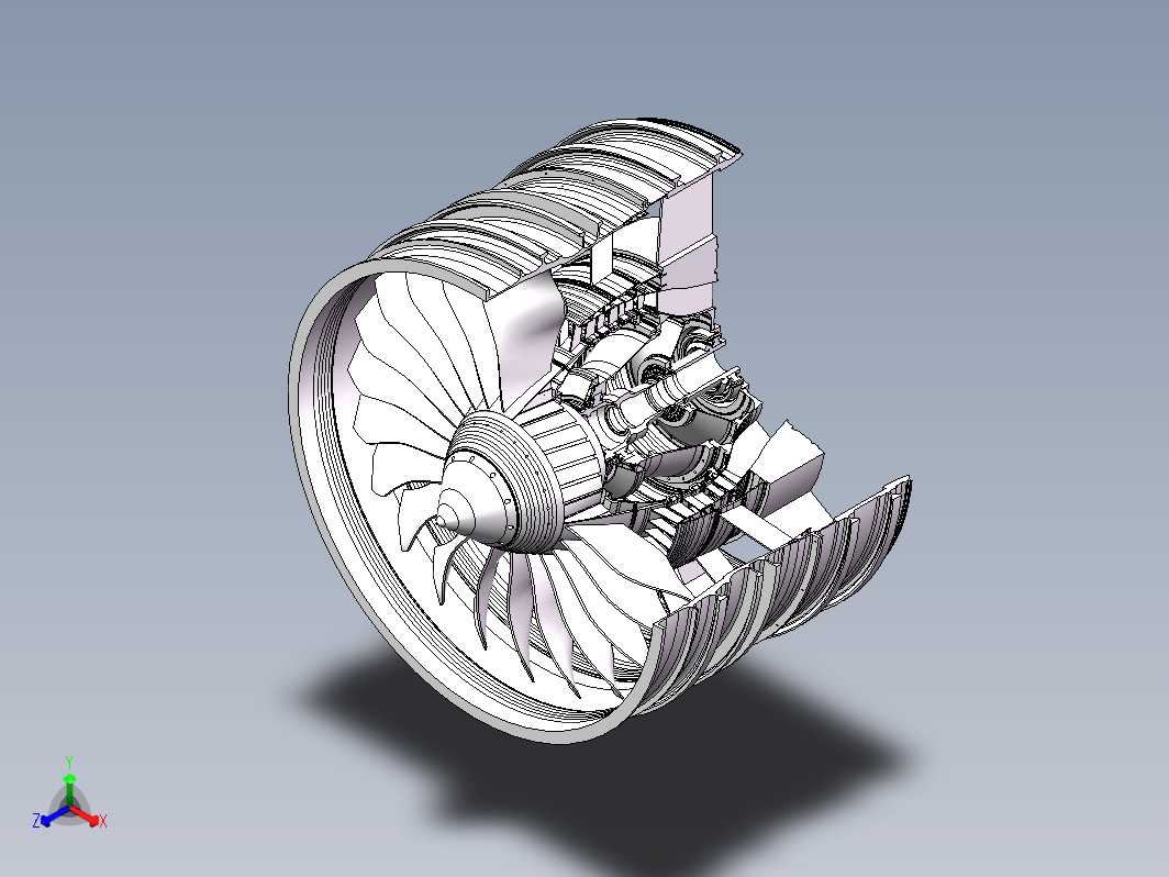 CFM-56低压压气机组件三维SW2020带参