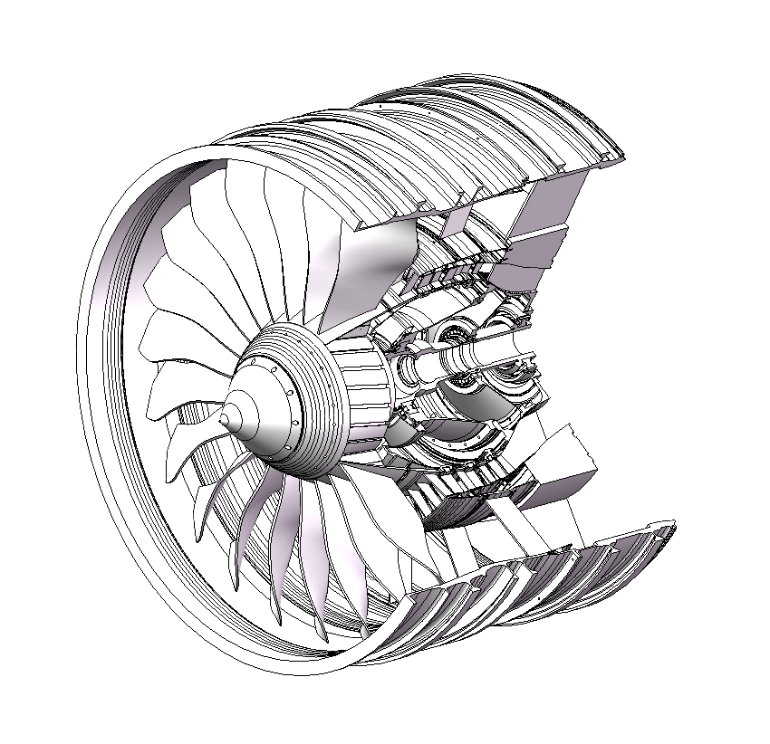 CFM-56低压压气机组件三维SW2020带参