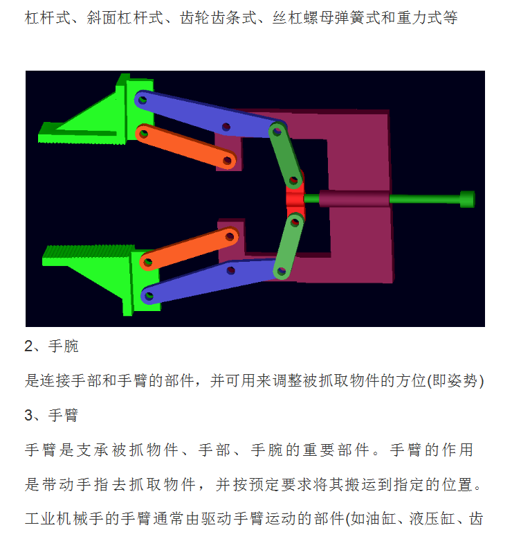 夹持型机械手运动仿真