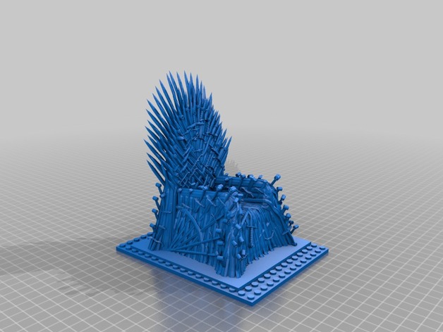 权力的游戏铁王座模型 Iron_Throne_with_lego_addons