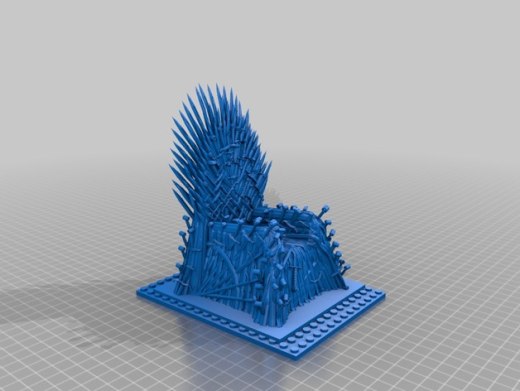 权力的游戏铁王座模型 Iron_Throne_with_lego_addons缩略图