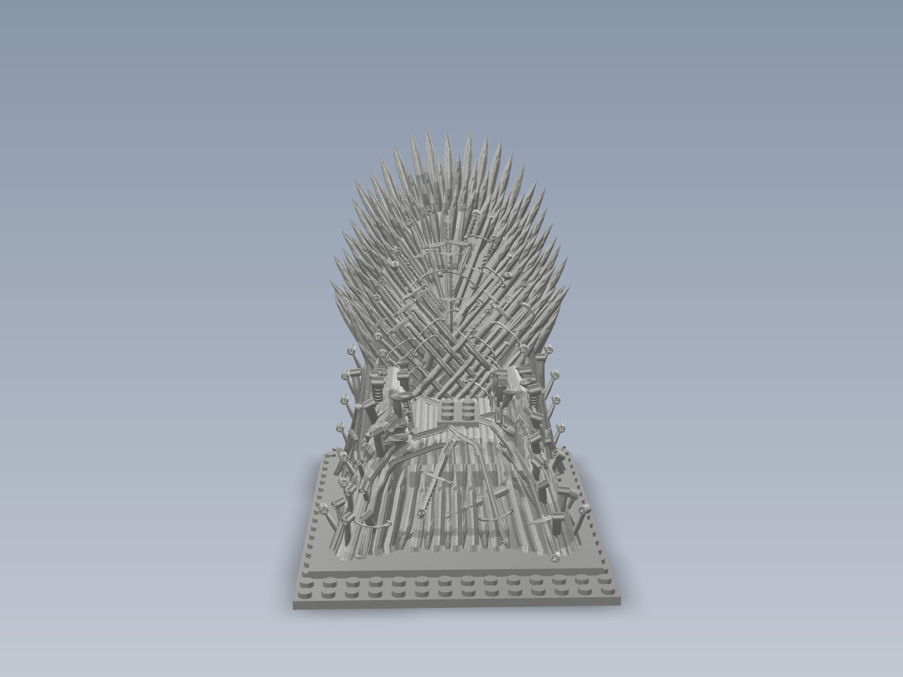 权力的游戏铁王座模型 Iron_Throne_with_lego_addons