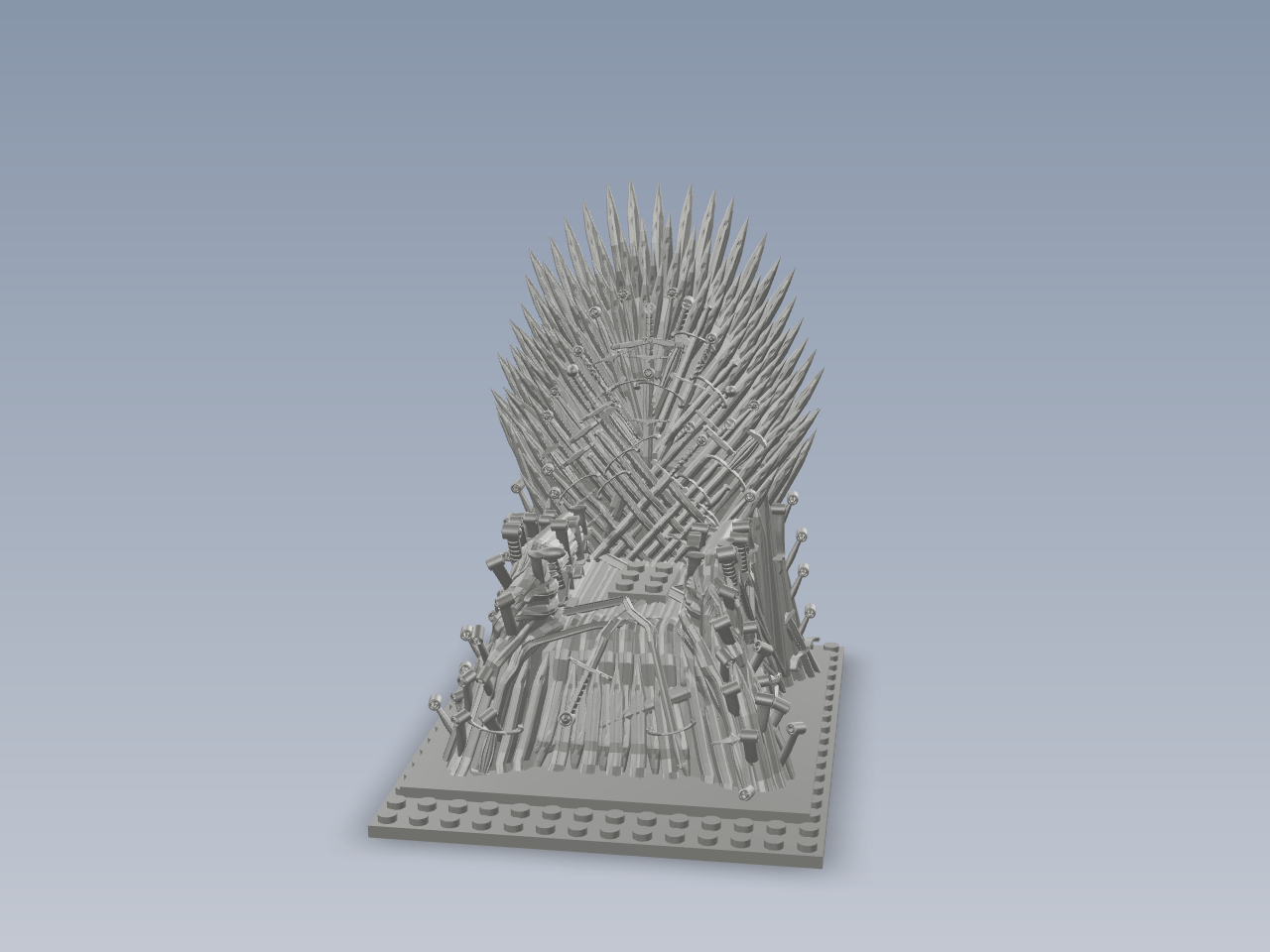 权力的游戏铁王座模型 Iron_Throne_with_lego_addons