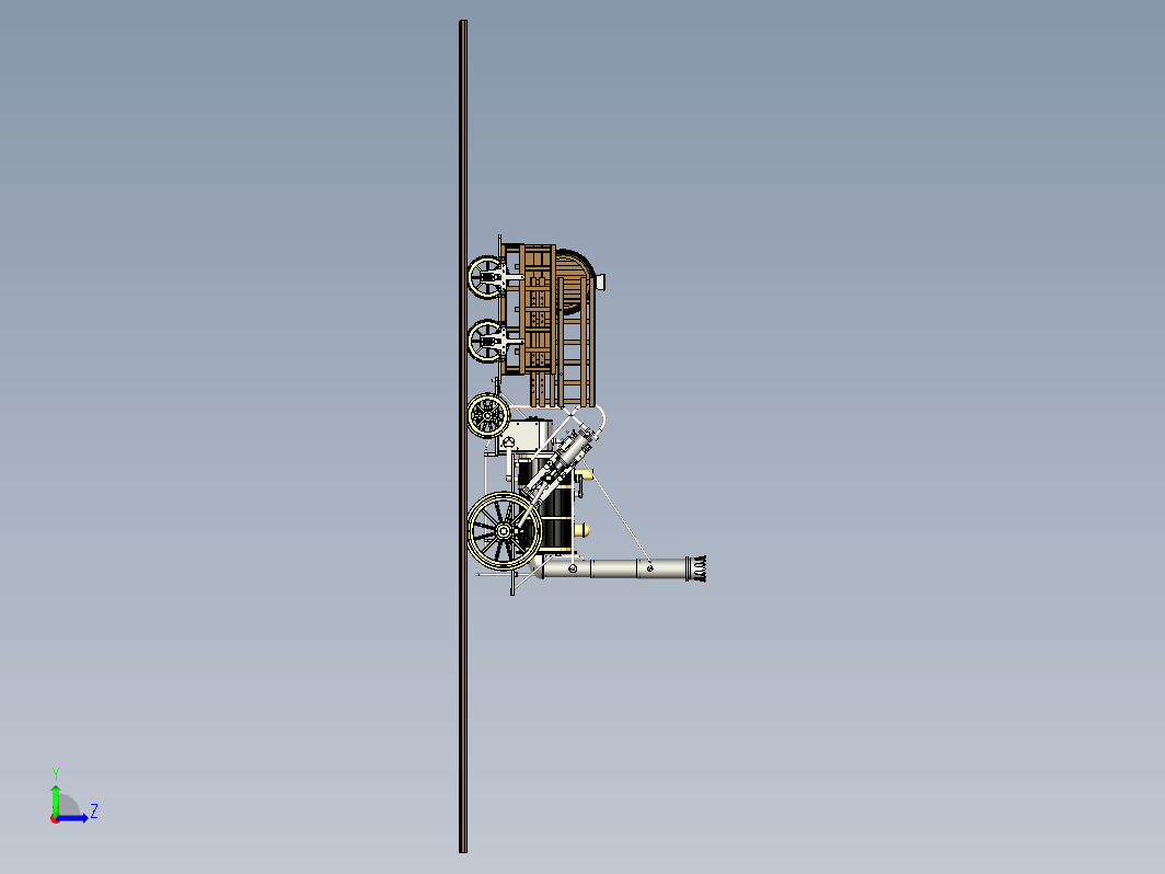 stephenson 1829老式内燃机蒸汽火车模型