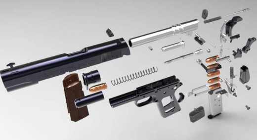 1134柯尔特M1911A1式自动手枪UG设计