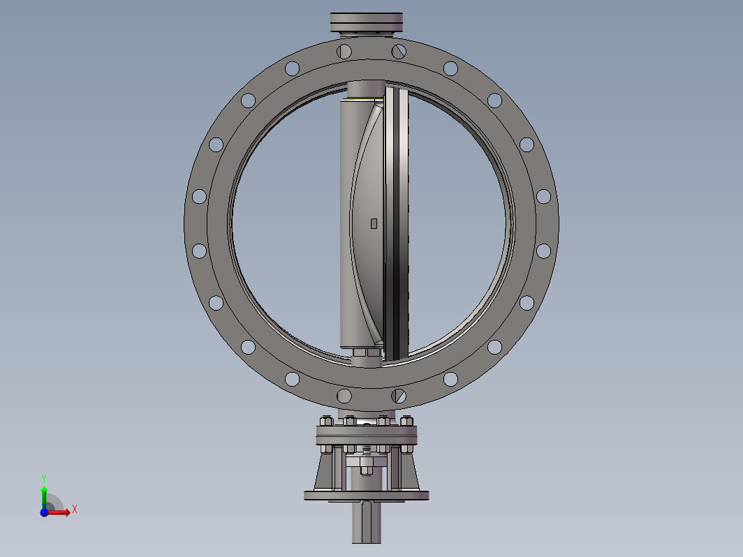 蝶阀3D模型及图纸