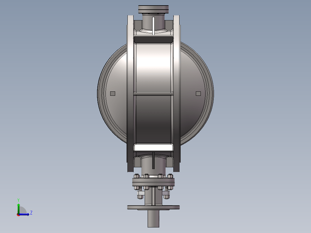 蝶阀3D模型及图纸