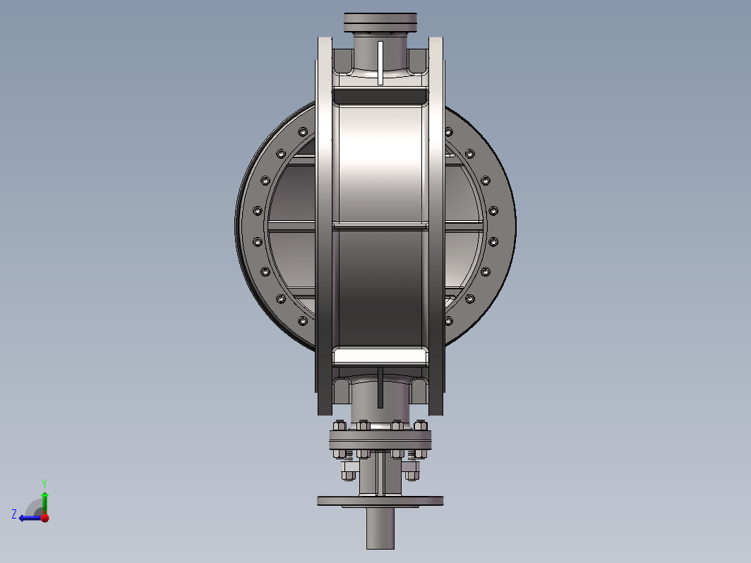 蝶阀3D模型及图纸