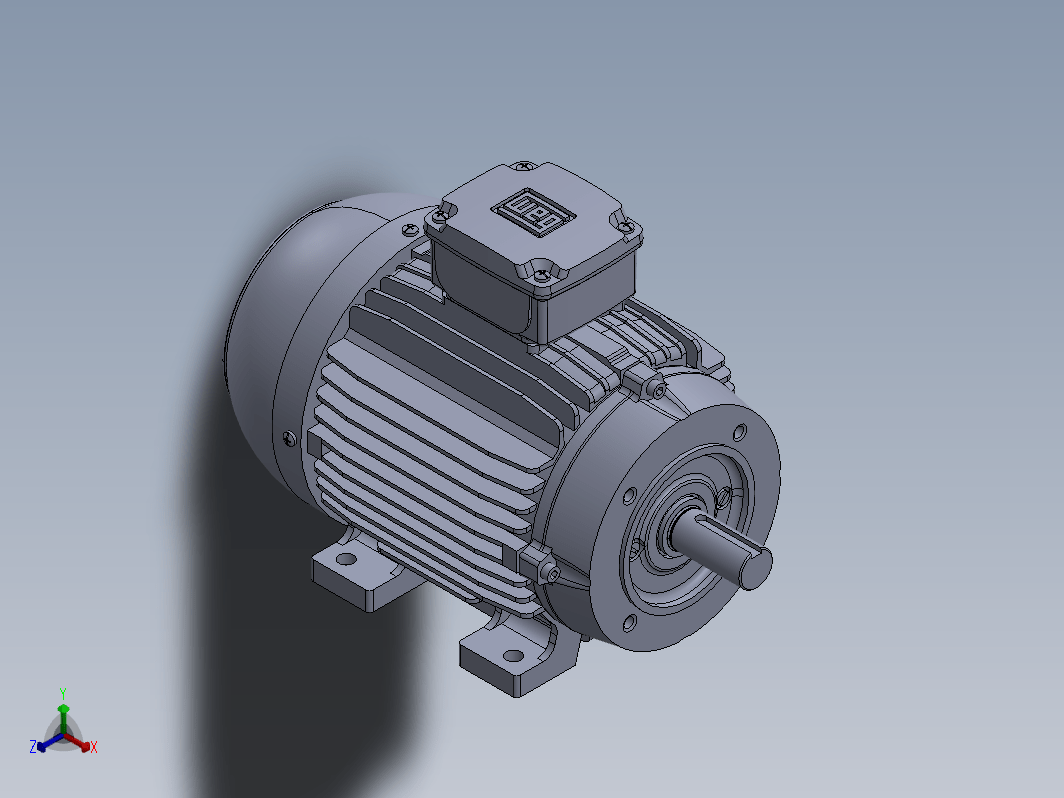 3KW异步电机3D图