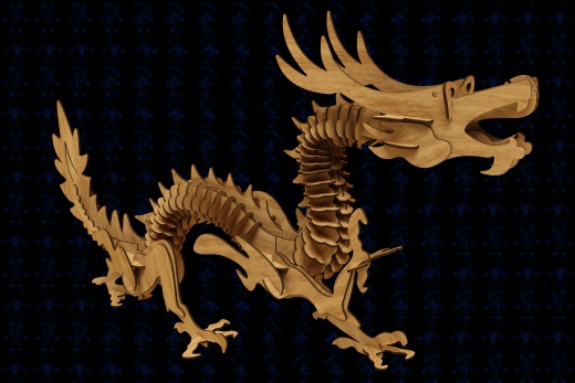 龙形状激光切割模型