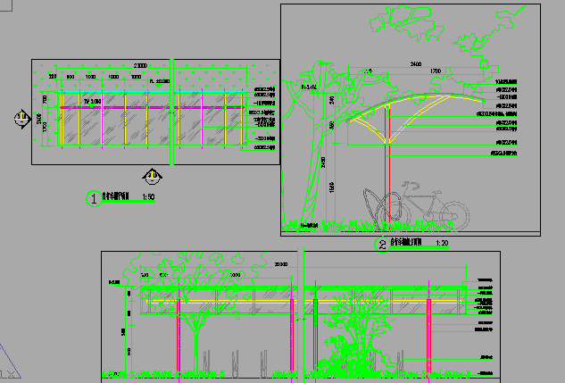 自行车停车架详图dwg