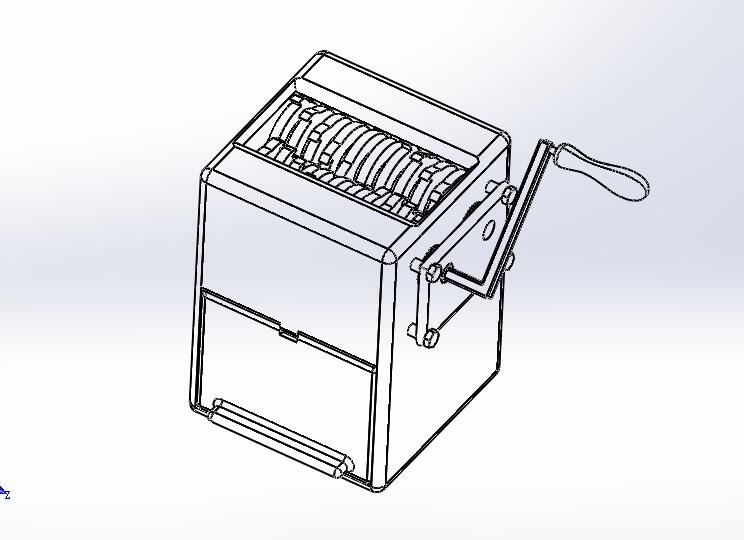 手动碎纸机3D模型