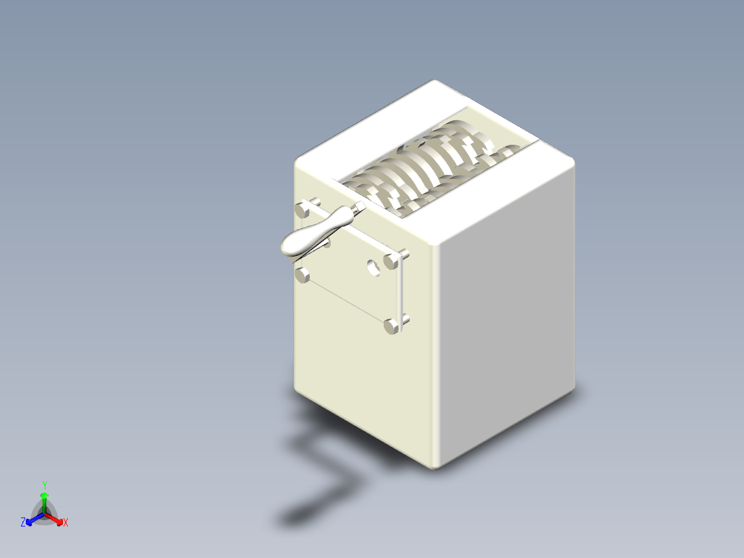 手动碎纸机3D模型