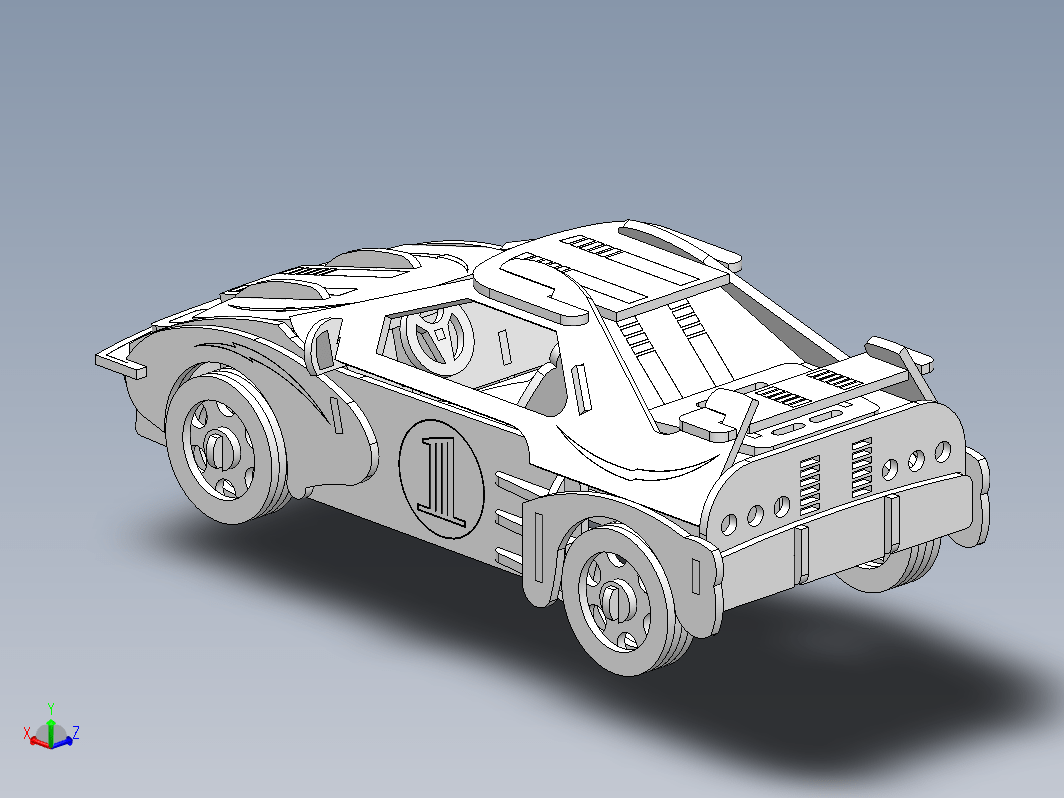 赛车激光切割拼装模型