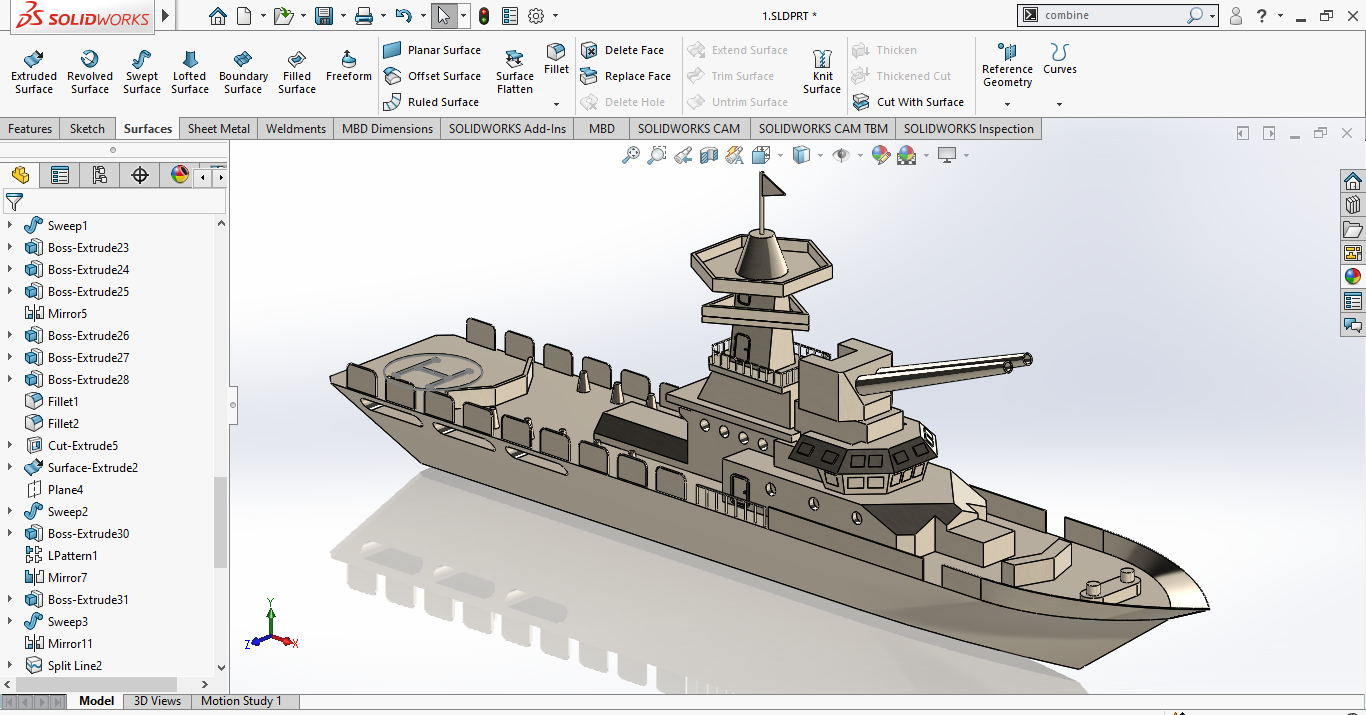 简易战舰模型 Navy Warship Design