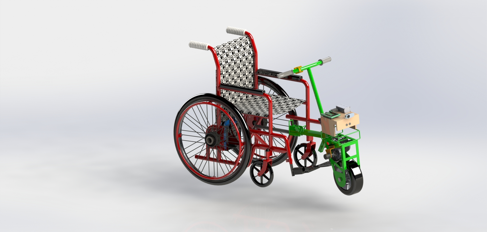 自动轮椅结构3D图纸 Solidworks设计