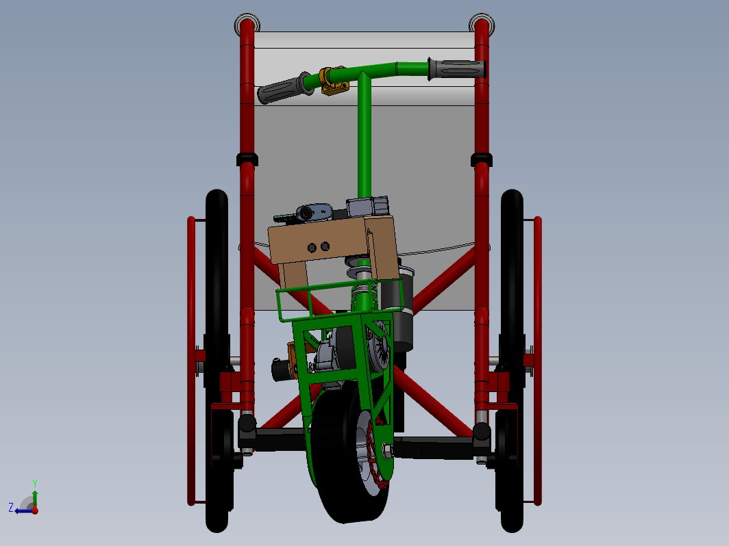 自动轮椅结构3D图纸 Solidworks设计