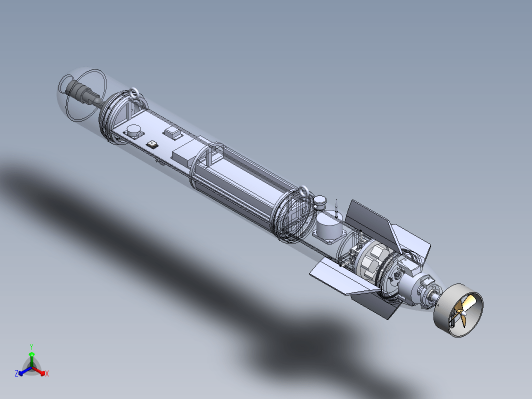 欠驱动水下机器人三维SW2018带参+CAD+说明