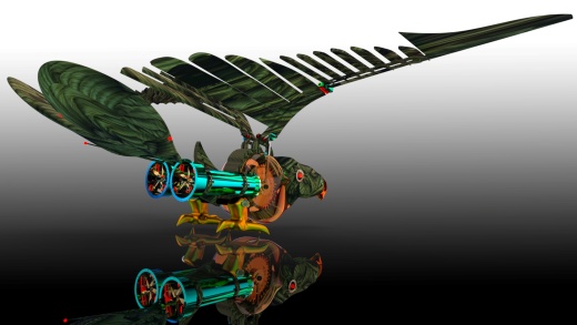 mechanical bird机械扑翼飞鸟机构缩略图