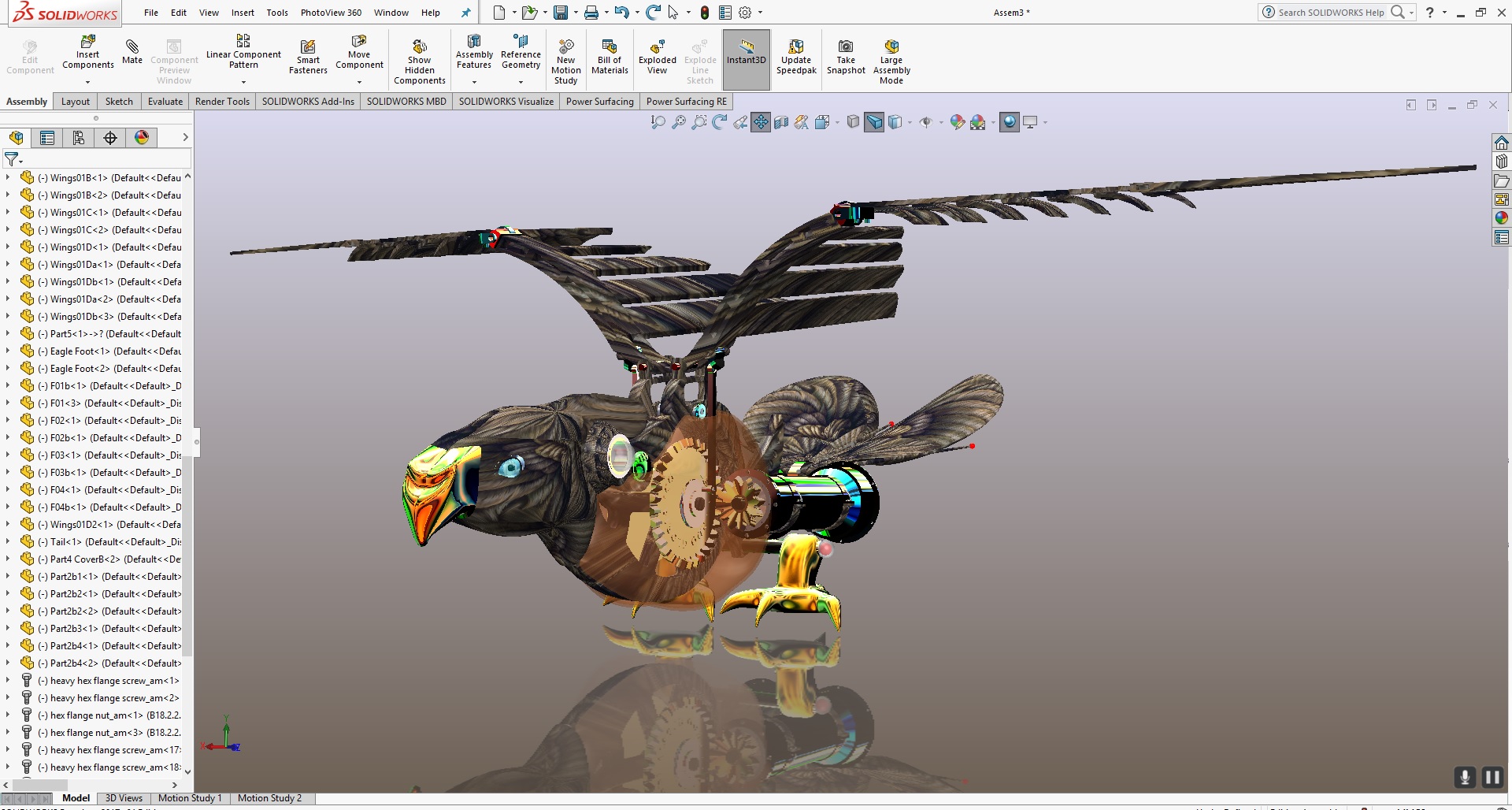 mechanical bird机械扑翼飞鸟机构