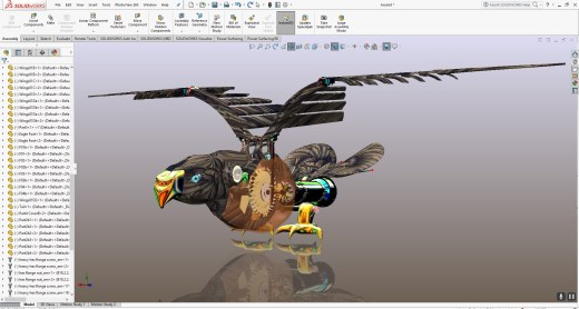 mechanical bird机械扑翼飞鸟机构缩略图