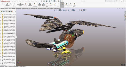 mechanical bird机械扑翼飞鸟机构缩略图