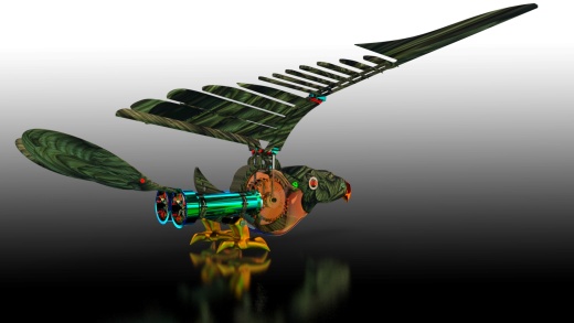 mechanical bird机械扑翼飞鸟机构缩略图