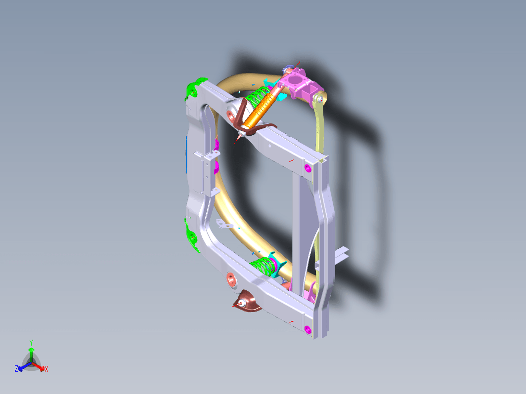 汽车后悬架总成三维UG6.0无参
