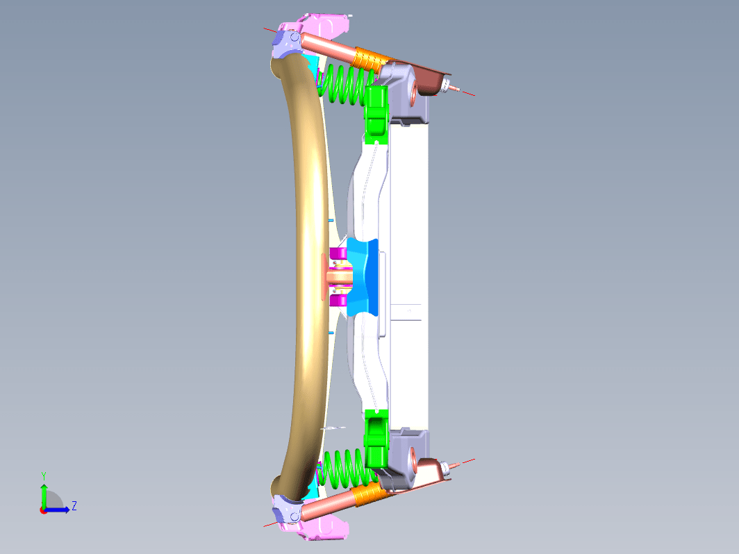 汽车后悬架总成三维UG6.0无参